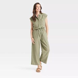 Universal Thread Women's Plus Linen Jumpsuit Sleeveless Green 17 NEW WITH TAGS